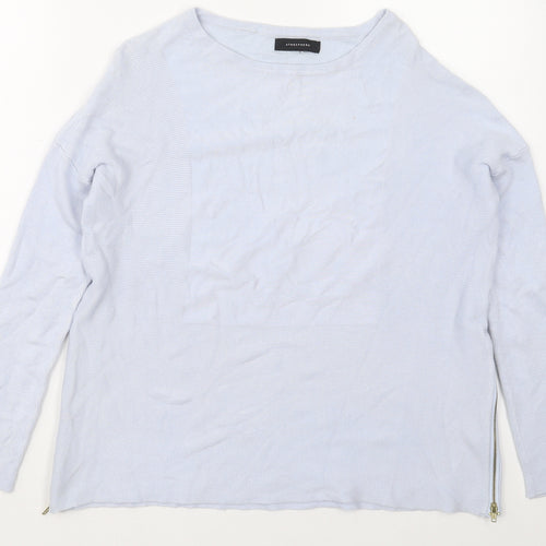 Atmosphere Womens Blue Boat Neck  Viscose Pullover Jumper Size 10