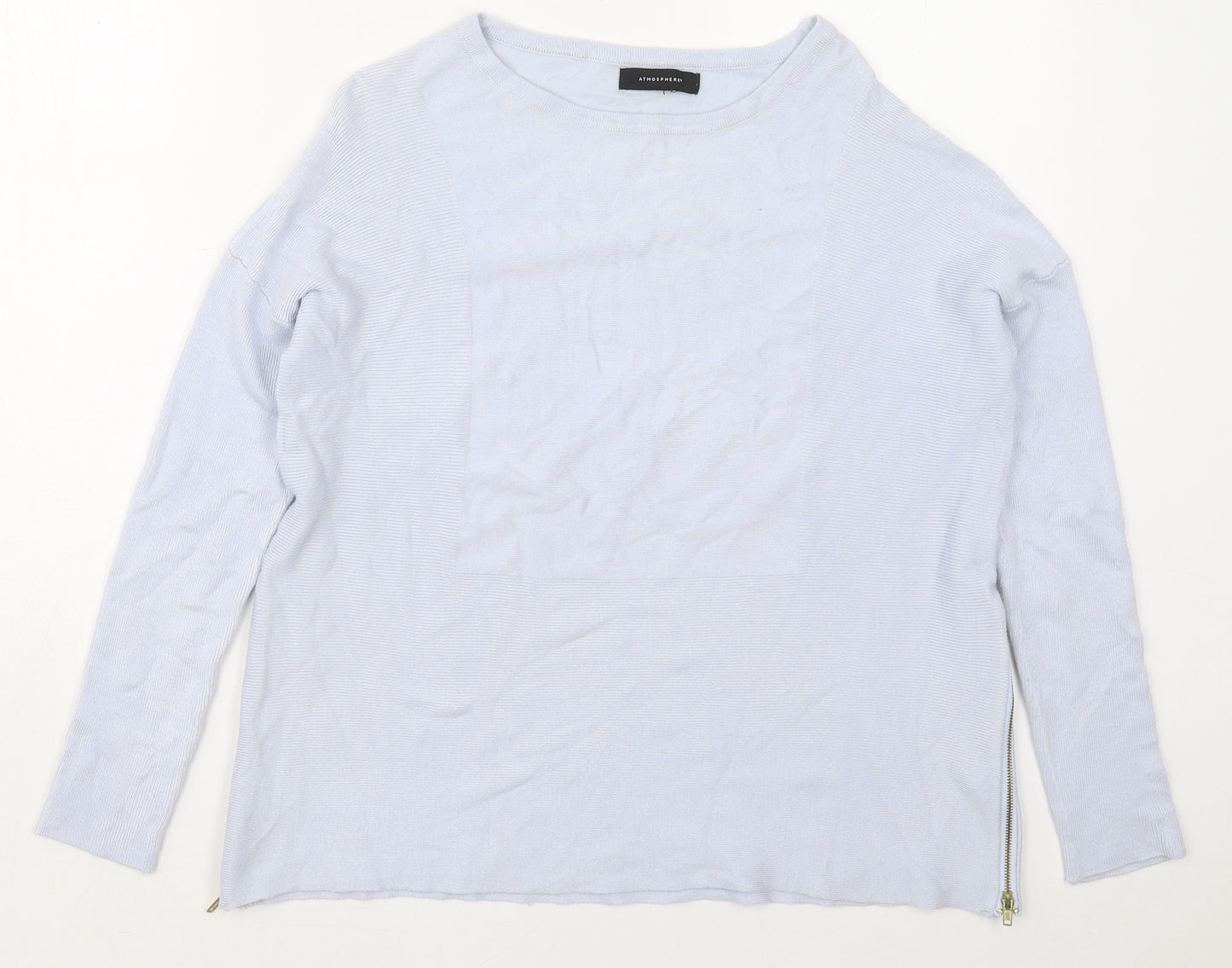 Atmosphere Womens Blue Boat Neck  Viscose Pullover Jumper Size 10