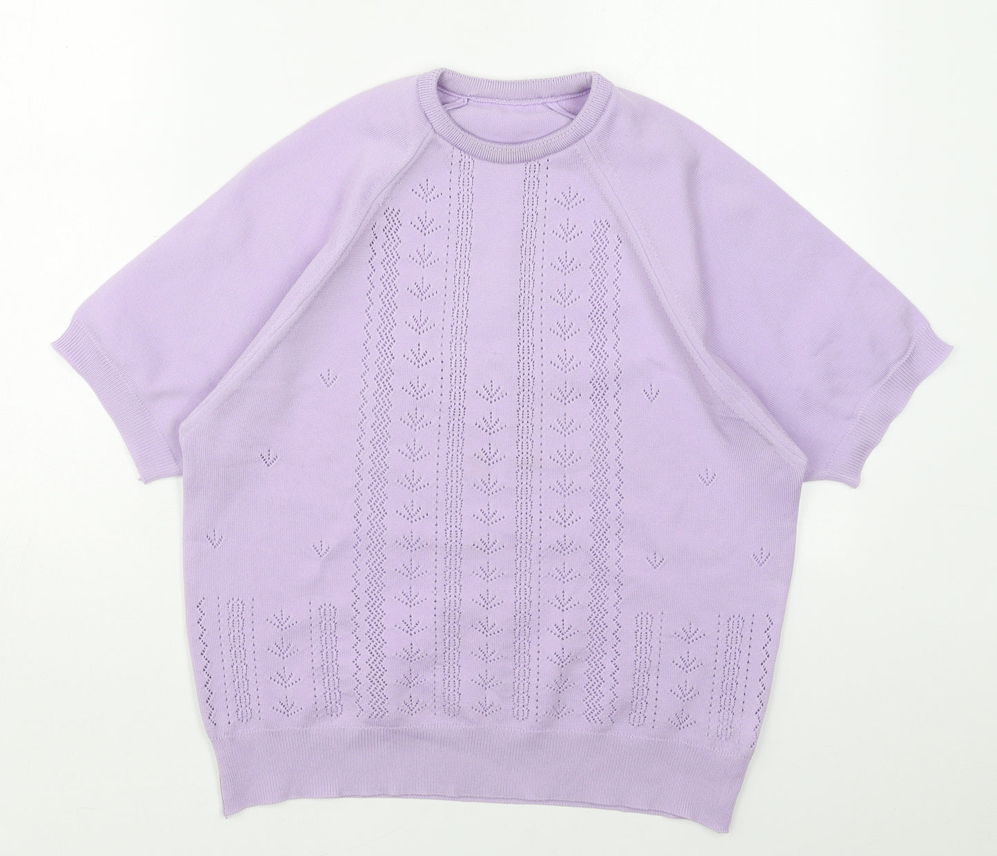 Berkertex Womens Purple Crew Neck  Polyester Pullover Jumper Size 14