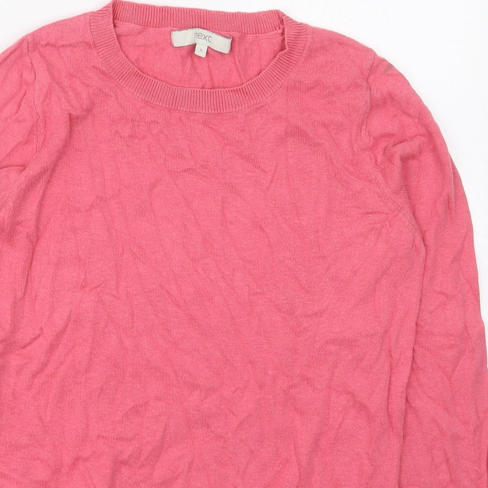 NEXT Womens Pink Crew Neck  Cotton Pullover Jumper Size 8