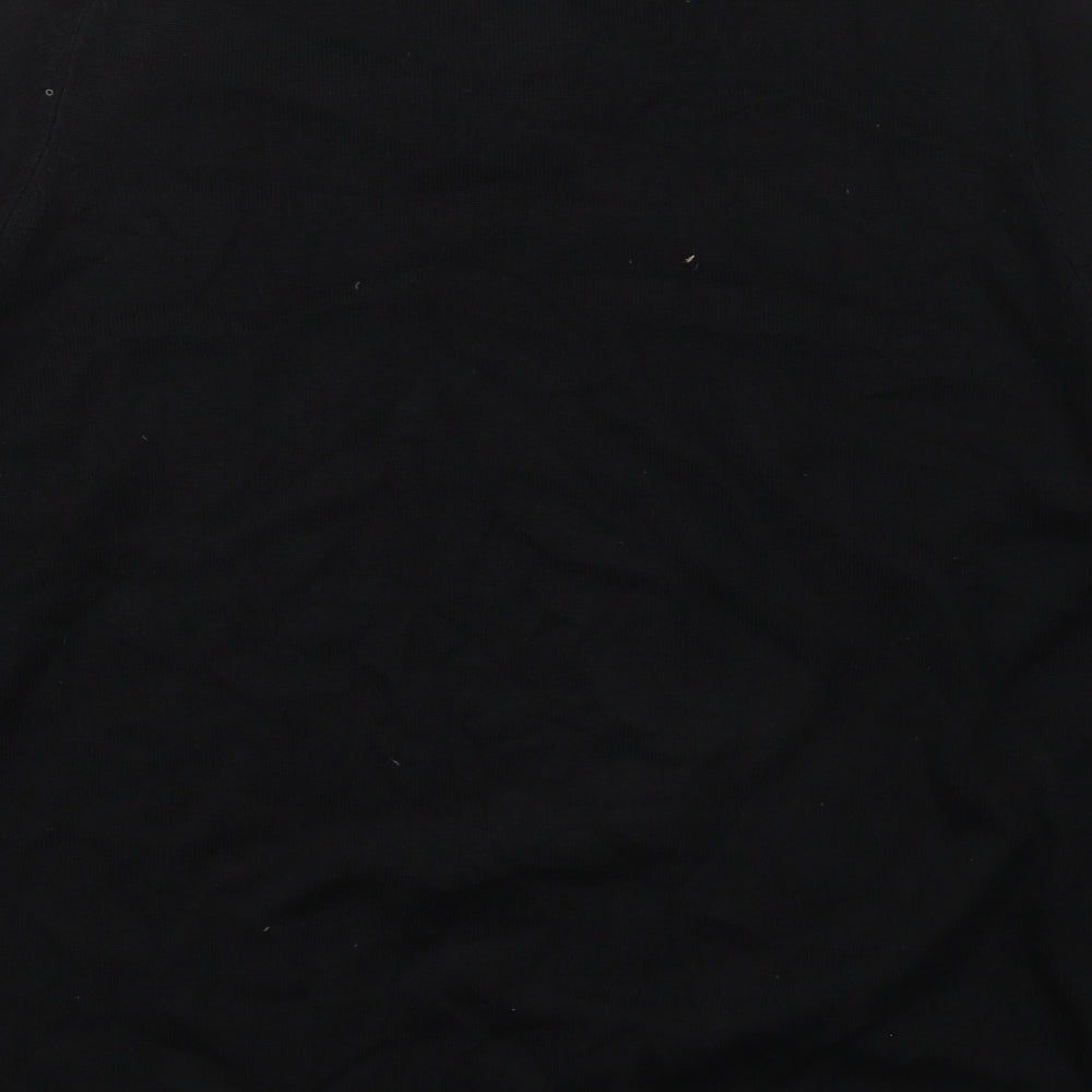 F&F Mens Black V-Neck  Acrylic Pullover Jumper Size L