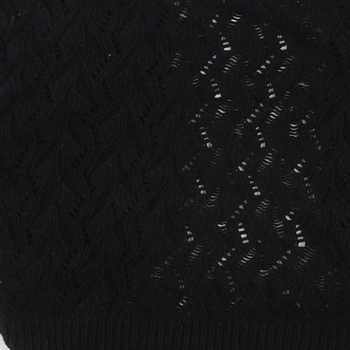 Pilot Womens Black V-Neck  Acrylic Cardigan Jumper Size S