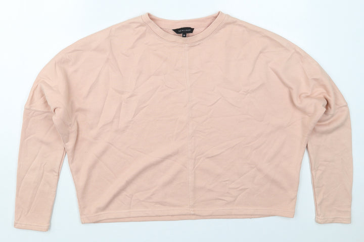 New Look Womens Pink  Cotton Pullover Sweatshirt Size 10  Pullover