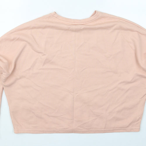 New Look Womens Pink  Cotton Pullover Sweatshirt Size 10  Pullover