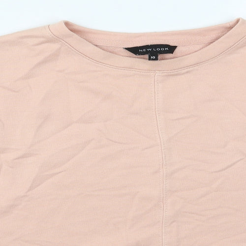 New Look Womens Pink  Cotton Pullover Sweatshirt Size 10  Pullover