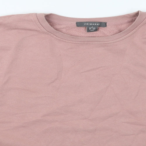 Primark Womens Pink  Cotton Pullover Sweatshirt Size 10  Pullover