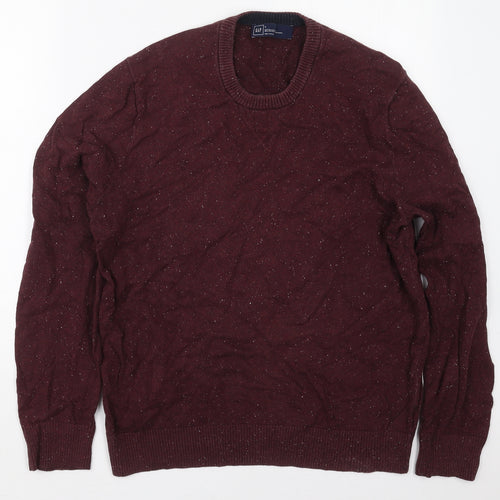 Gap Mens Purple Crew Neck  Cotton Pullover Jumper Size L