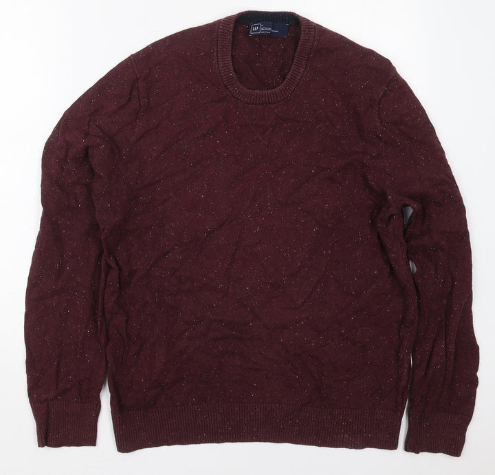 Gap Mens Purple Crew Neck Cotton Pullover Jumper Size L