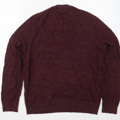 Gap Mens Purple Crew Neck  Cotton Pullover Jumper Size L