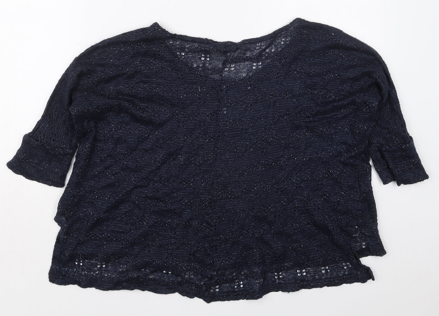 Miss Selfridge Womens Blue Boat Neck  Acrylic Pullover Jumper Size 6