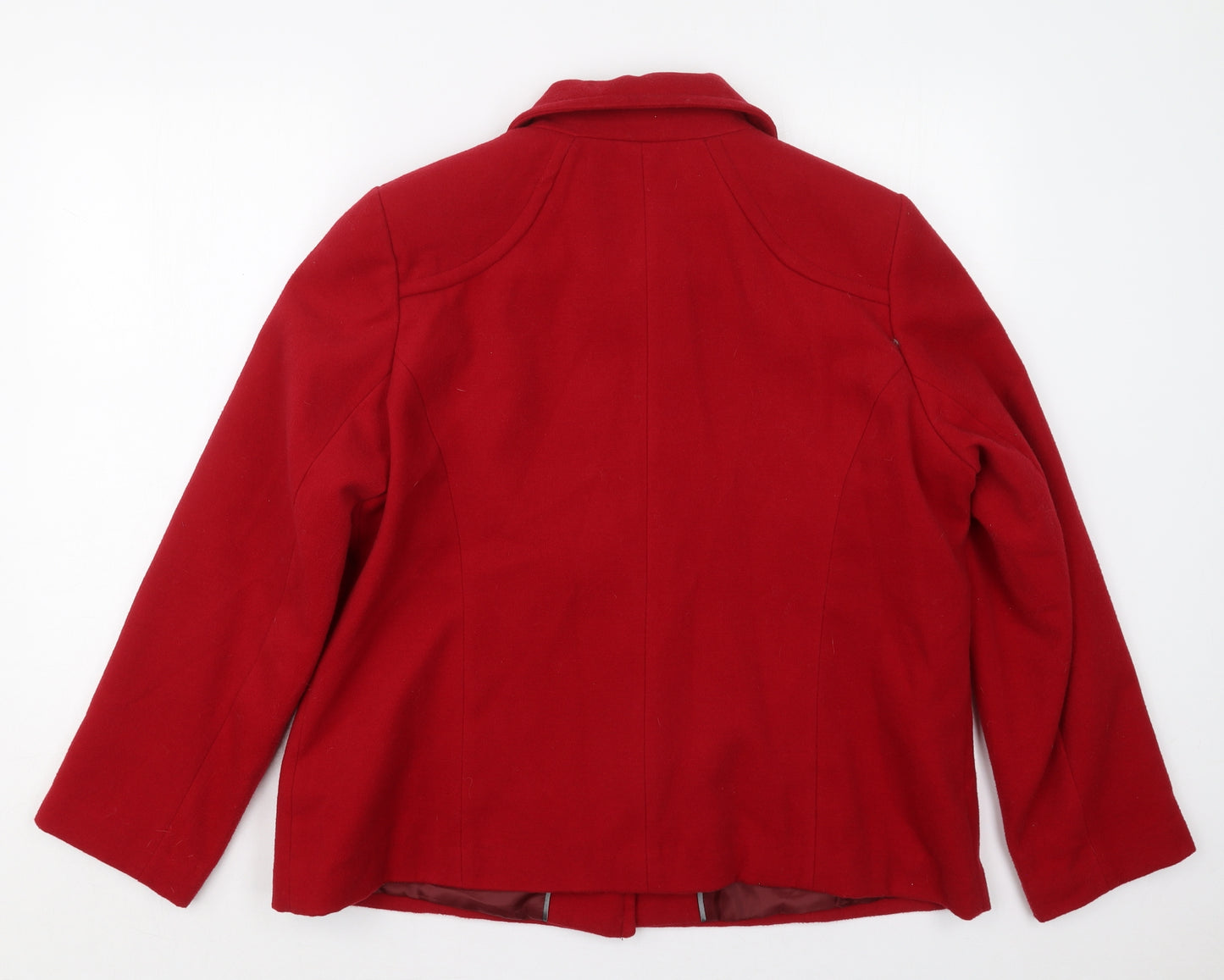 Bonmarché Womens Red   Pea Coat Coat Size 18  Button