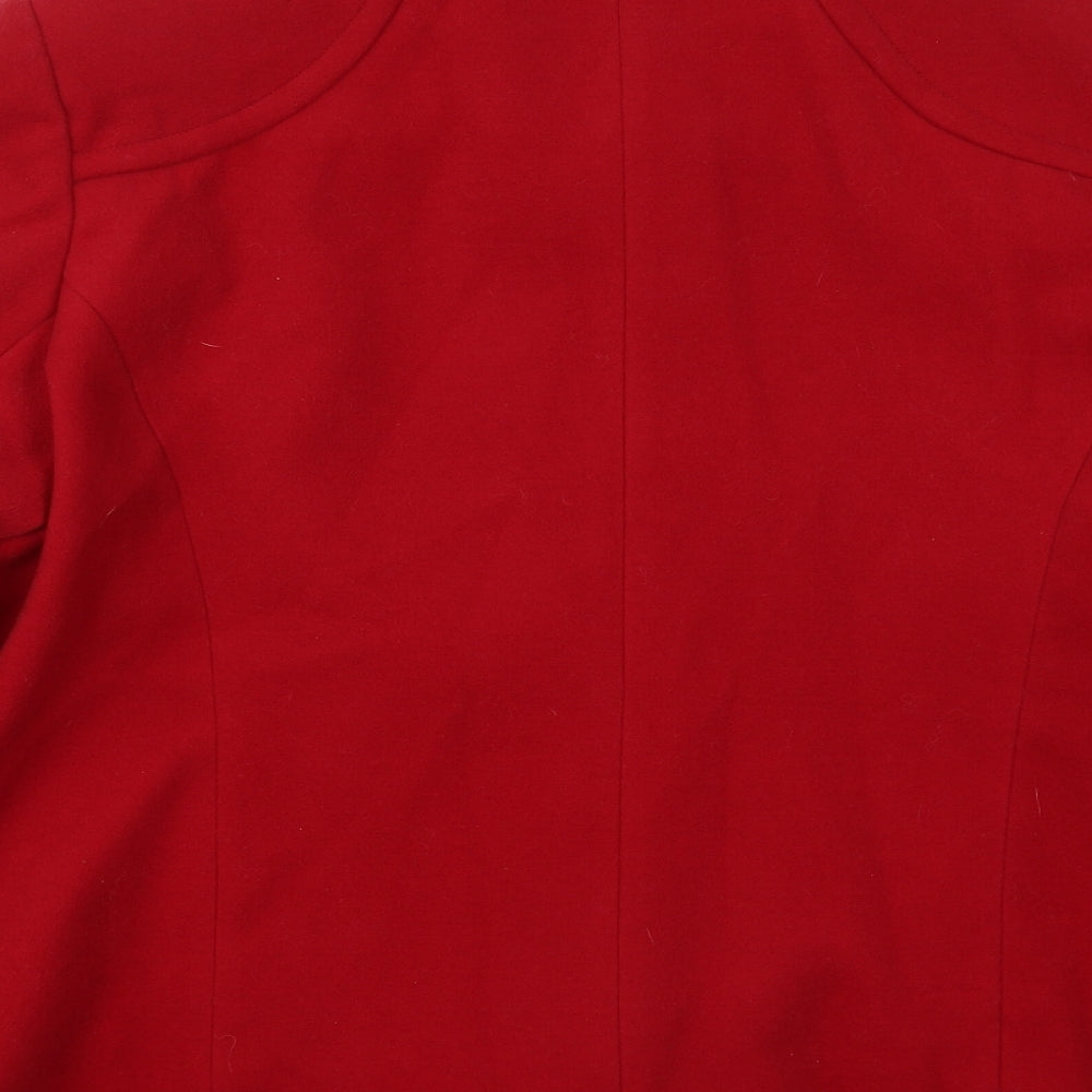 Bonmarché Womens Red   Pea Coat Coat Size 18  Button