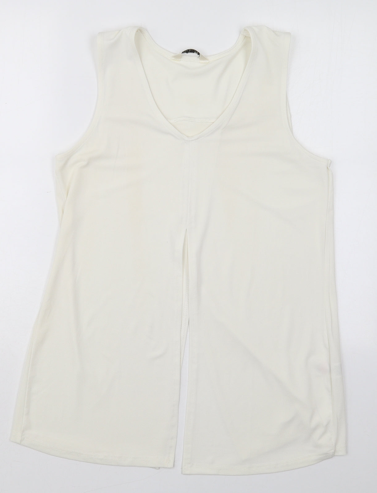 Preworn Womens Red  Polyester Basic Tank Size 12 V-Neck