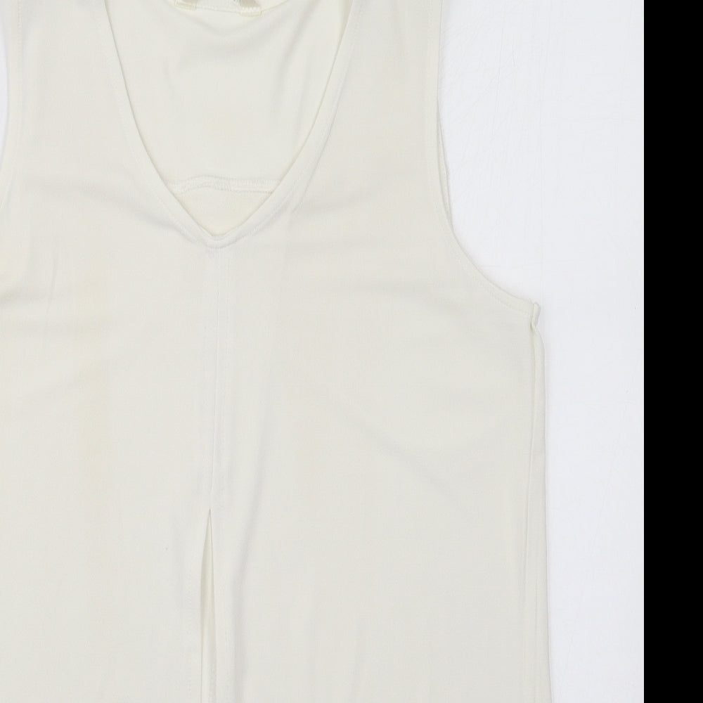 Preworn Womens Red  Polyester Basic Tank Size 12 V-Neck