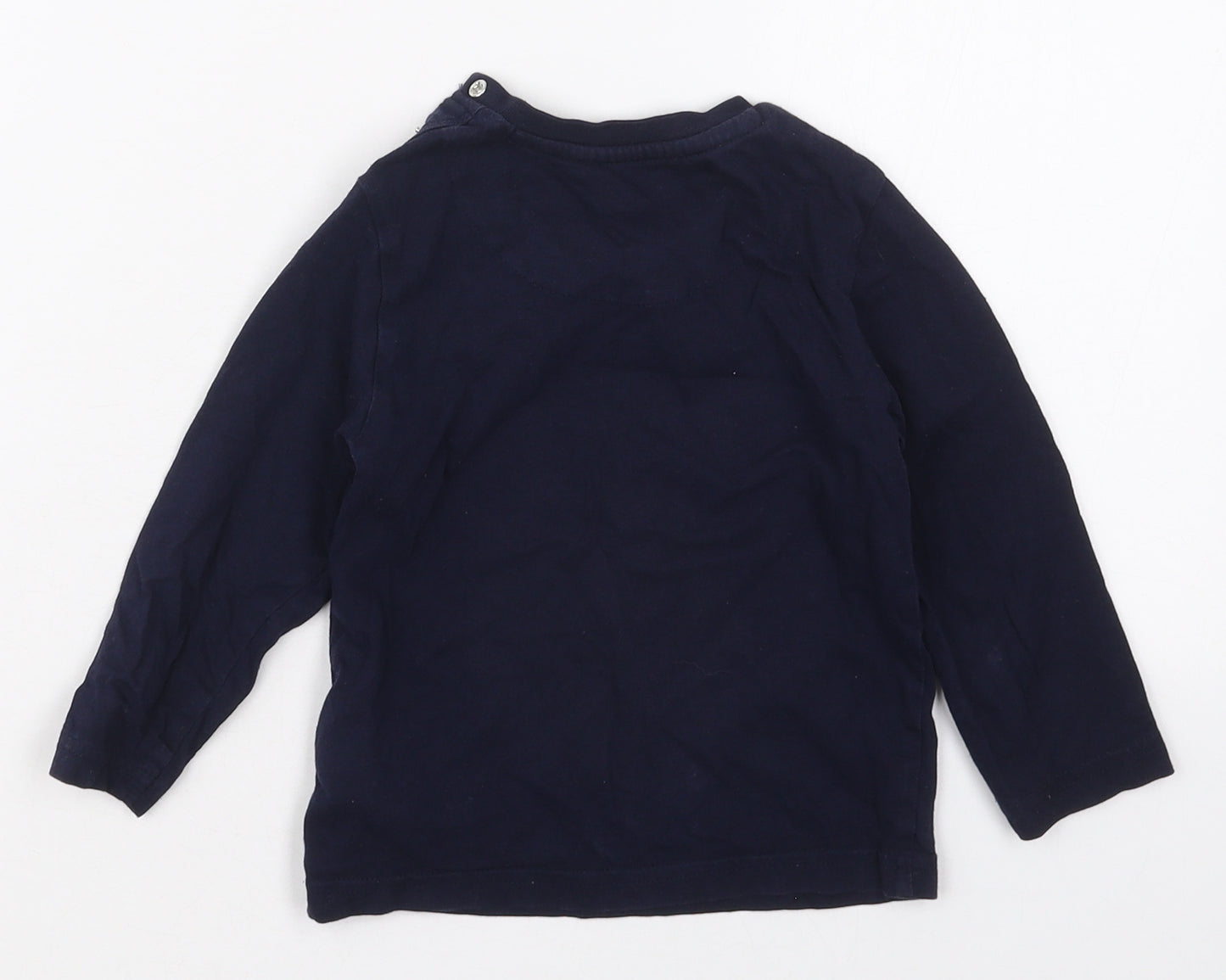 Mayoral Boys Blue  Cotton Basic T-Shirt Size 2 Years Crew Neck Pullover - Hot Air Balloons
