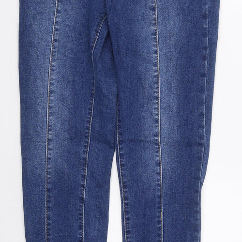 Preworn Womens Blue  Cotton Skinny Jeans Size M L29 in Regular Button