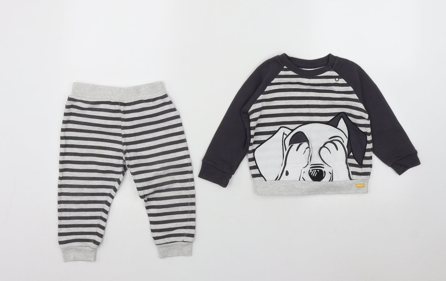 Disney Boys Multicoloured Striped Cotton Cami Pyjama Set Size 12-18 Months   - 101 Dalmatians