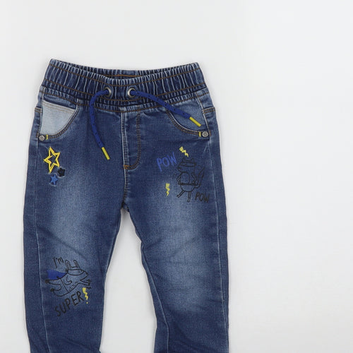 St Bernard Boys Blue  Cotton Capri Jeans Size 12 Months  Tie