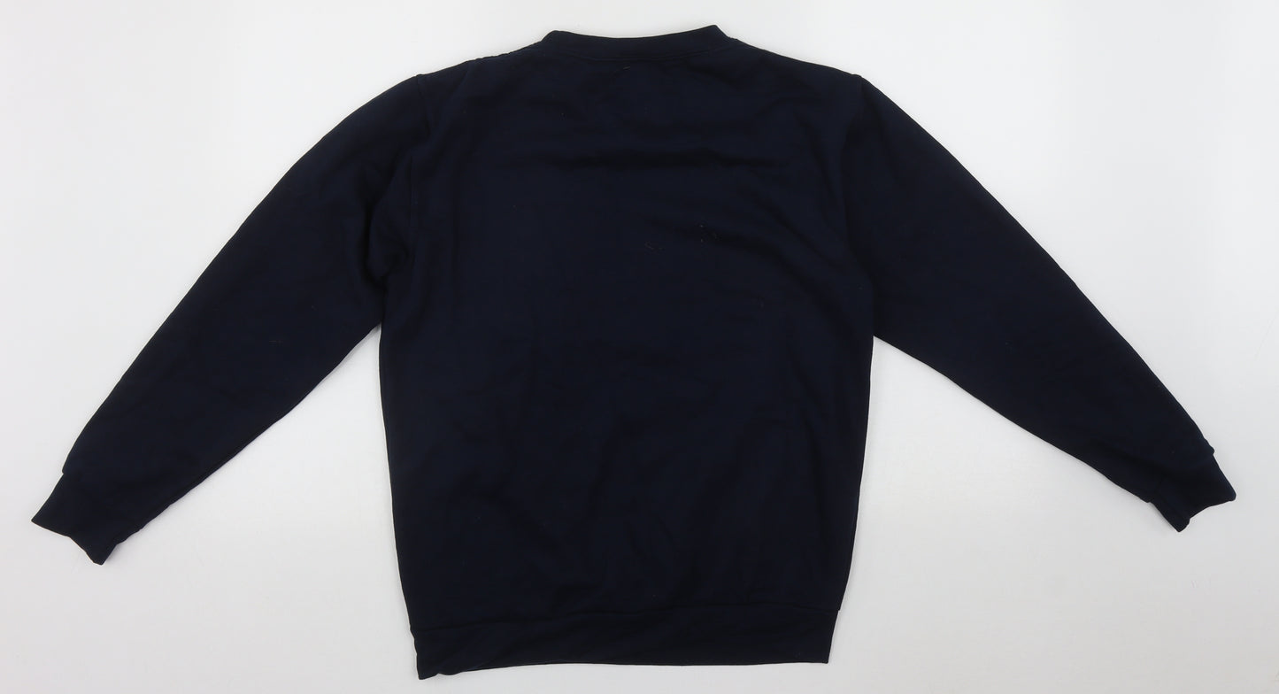 Stars & Stipes Mens Blue Round Neck  Polyester Pullover Jumper Size S