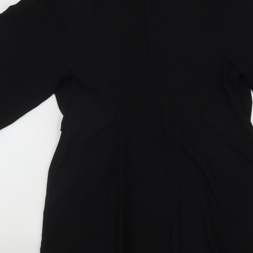 Topshop Womens Black  Polyester Fit & Flare  Size 10  Round Neck Zip