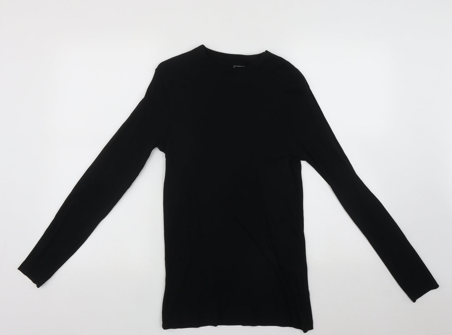 River Island Mens Black Round Neck  Cotton Pullover Jumper Size XS