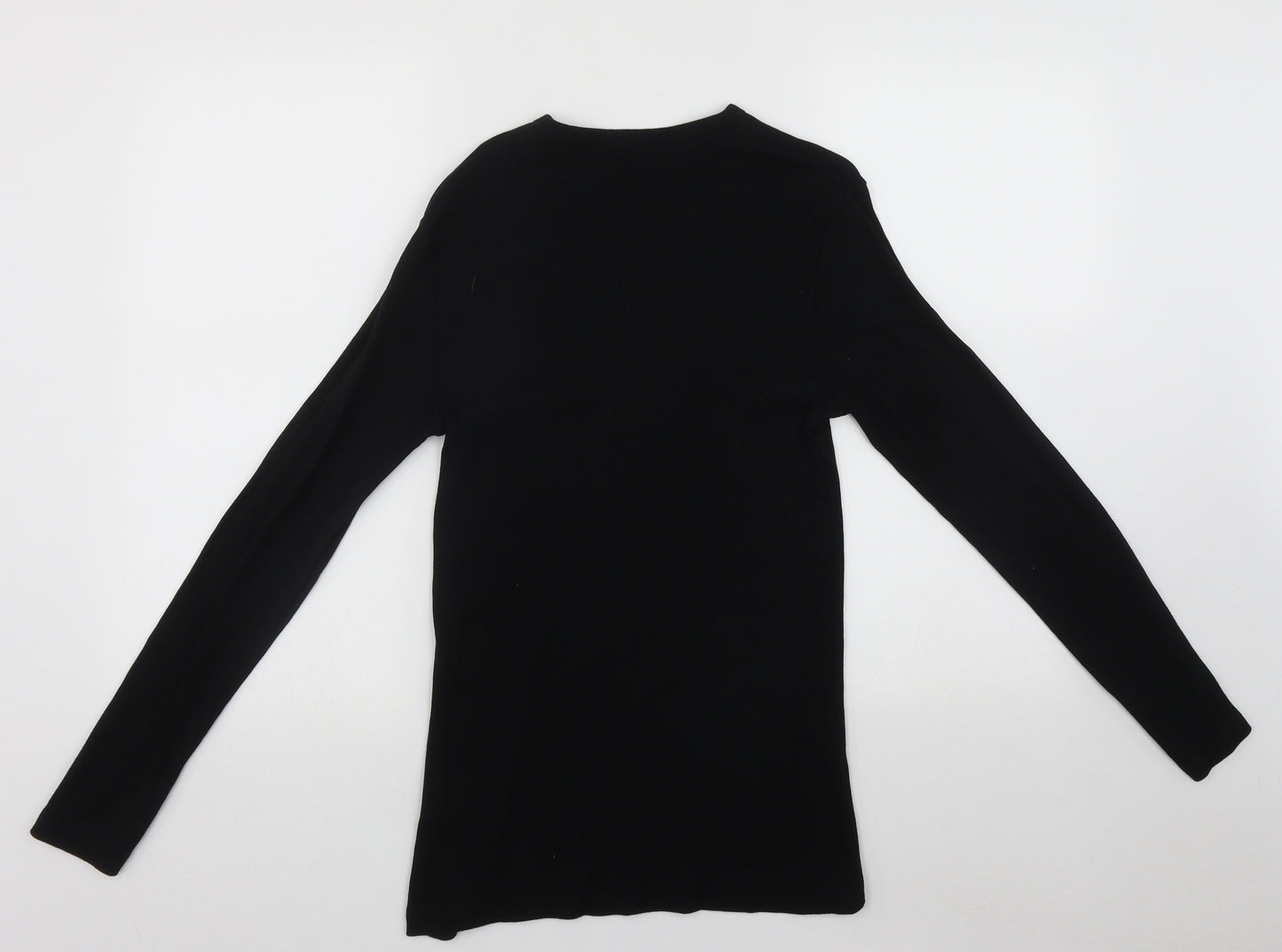 River Island Mens Black Round Neck  Cotton Pullover Jumper Size XS