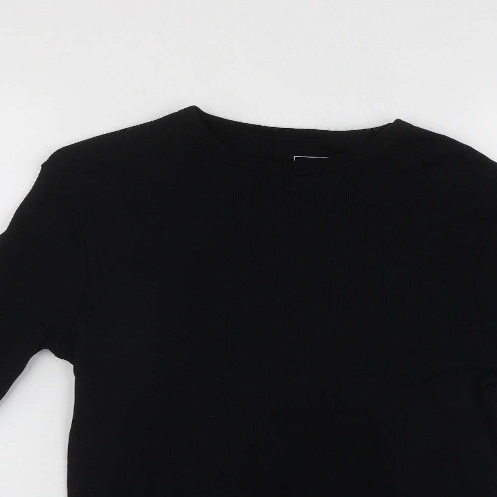 River Island Mens Black Round Neck  Cotton Pullover Jumper Size XS
