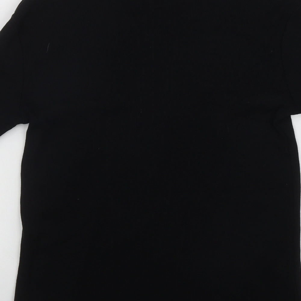 River Island Mens Black Round Neck  Cotton Pullover Jumper Size XS