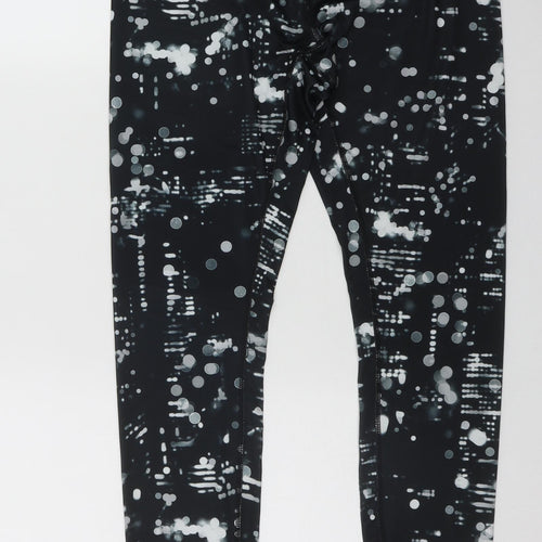 Reebok Womens Multicoloured Geometric Polyester Capri Leggings Size L L22 in Regular