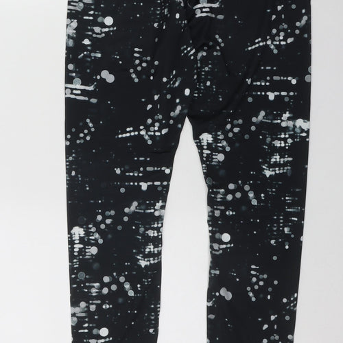 Reebok Womens Multicoloured Geometric Polyester Capri Leggings Size L L22 in Regular