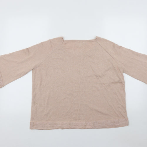 By Swan Womens Beige  Viscose Basic Blouse Size S Scoop Neck