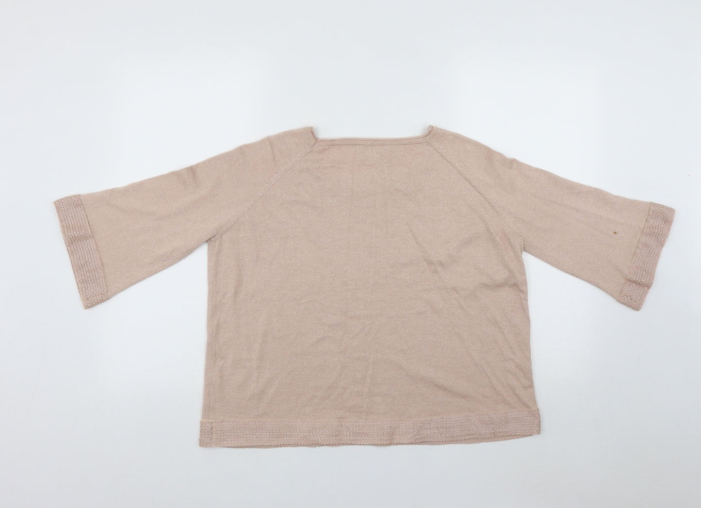 By Swan Womens Beige  Viscose Basic Blouse Size S Scoop Neck
