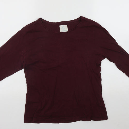 Primark Womens Purple  Cotton Basic Blouse Size S Round Neck