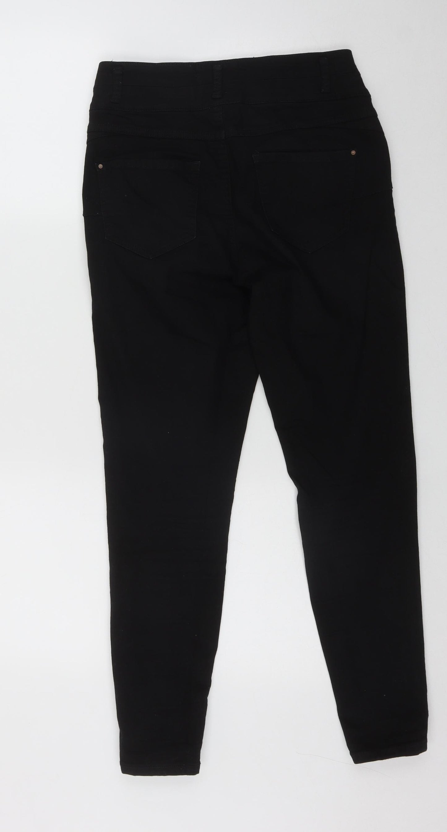 New Look Womens Black  Cotton Straight Jeans Size 10 L22 in Regular Zip