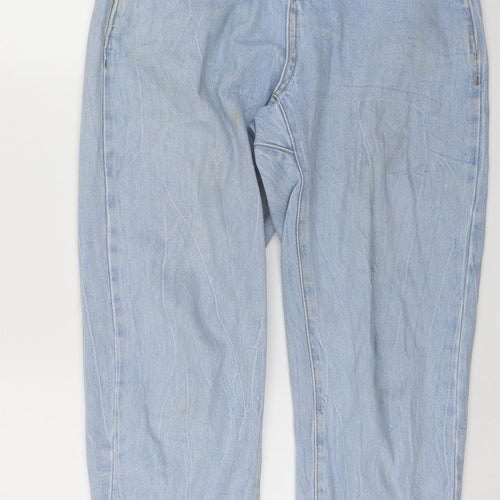 Zara Womens Blue  Cotton Boyfriend Jeans Size 8 L22 in Regular Zip