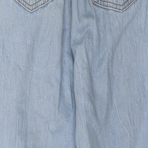 Zara Womens Blue  Cotton Boyfriend Jeans Size 8 L22 in Regular Zip