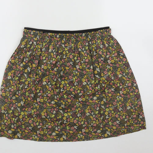 Jack Wills Womens Multicoloured Floral Polyacrylate Fibre A-Line Skirt Size 8