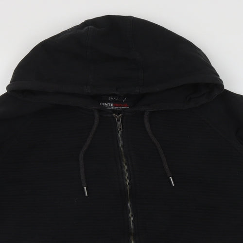 Centrered Mens Black  Cotton Full Zip Hoodie Size S