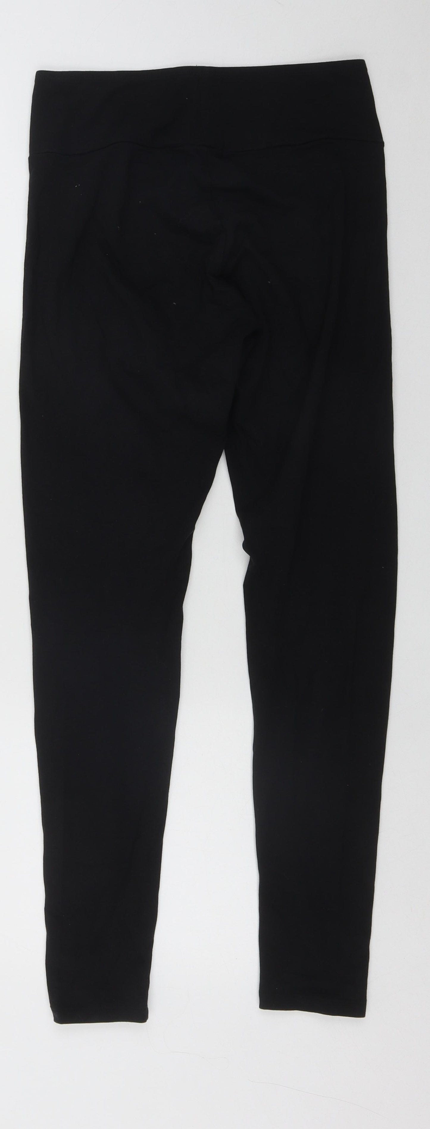 F&F Womens Black  Cotton Cropped Leggings Size 12 L25 in