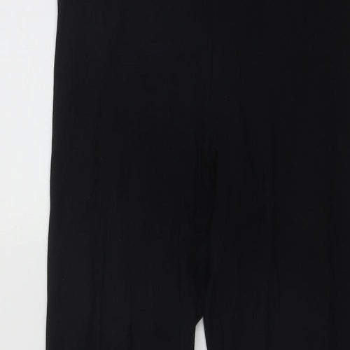 F&F Womens Black  Cotton Cropped Leggings Size 12 L25 in