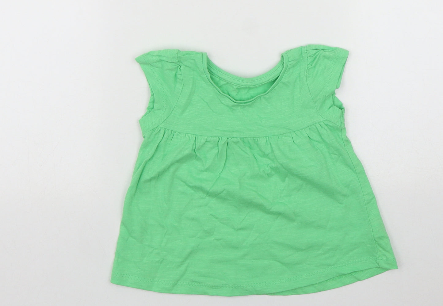 St Bernard Girls Green  Cotton Shift  Size 18 Months  Round Neck