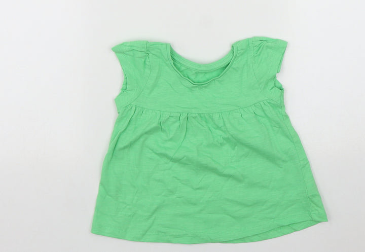 St Bernard Girls Green  Cotton Shift  Size 18 Months  Round Neck