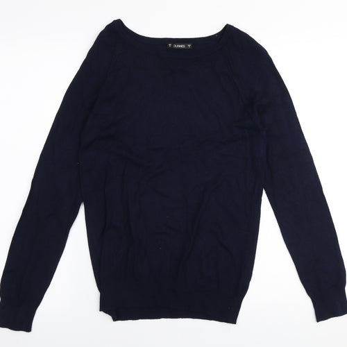 Dunnes Stores Womens Blue Boat Neck  Viscose Pullover Jumper Size S