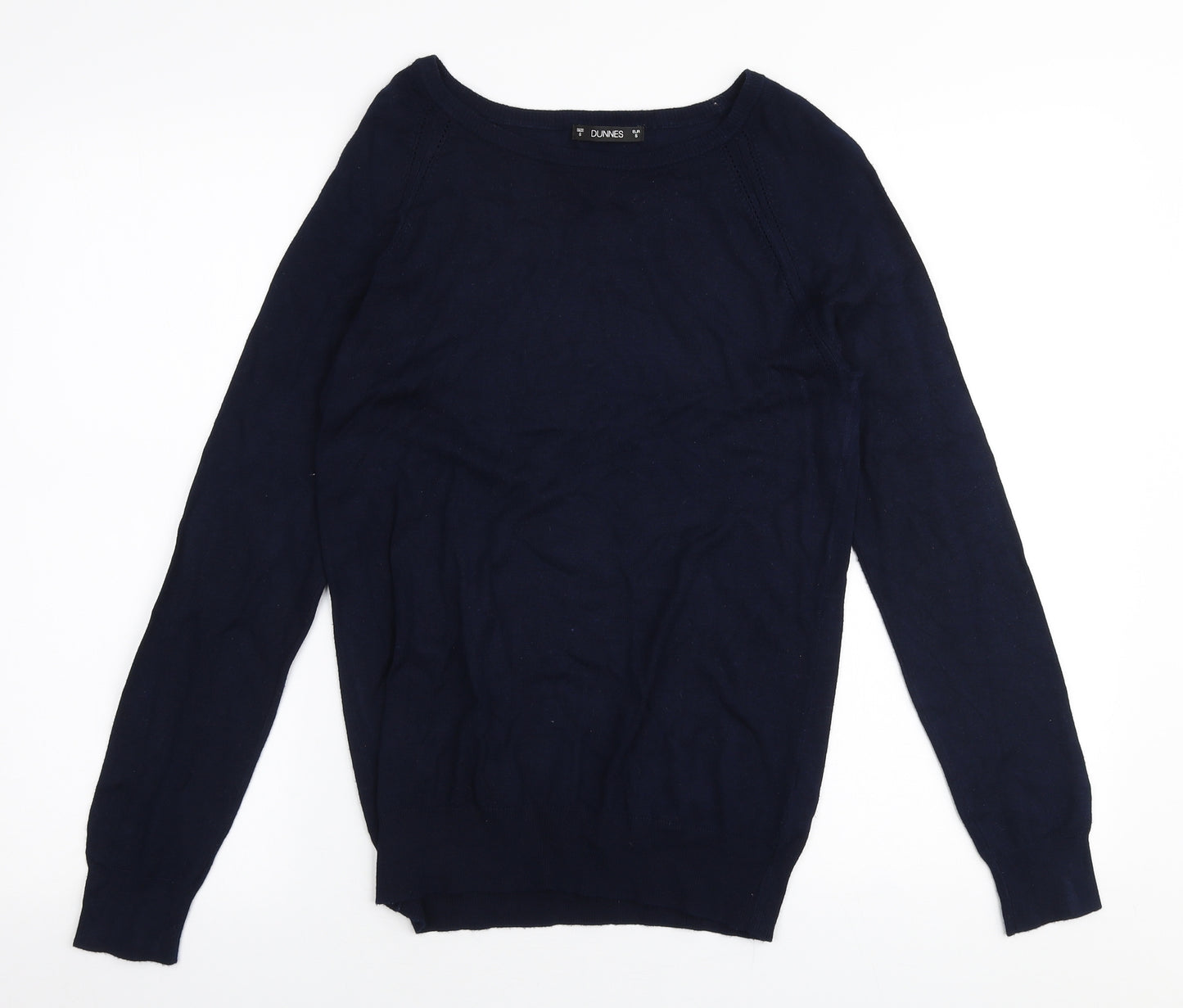 Dunnes Stores Womens Blue Boat Neck  Viscose Pullover Jumper Size S