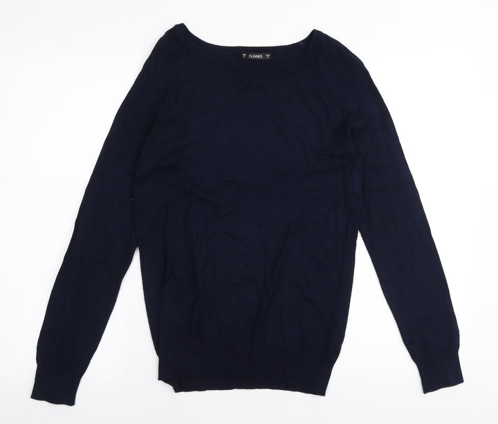 Dunnes Stores Womens Blue Boat Neck  Viscose Pullover Jumper Size S