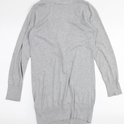 F&F Womens Grey V-Neck  Polyester Cardigan Jumper Size 12