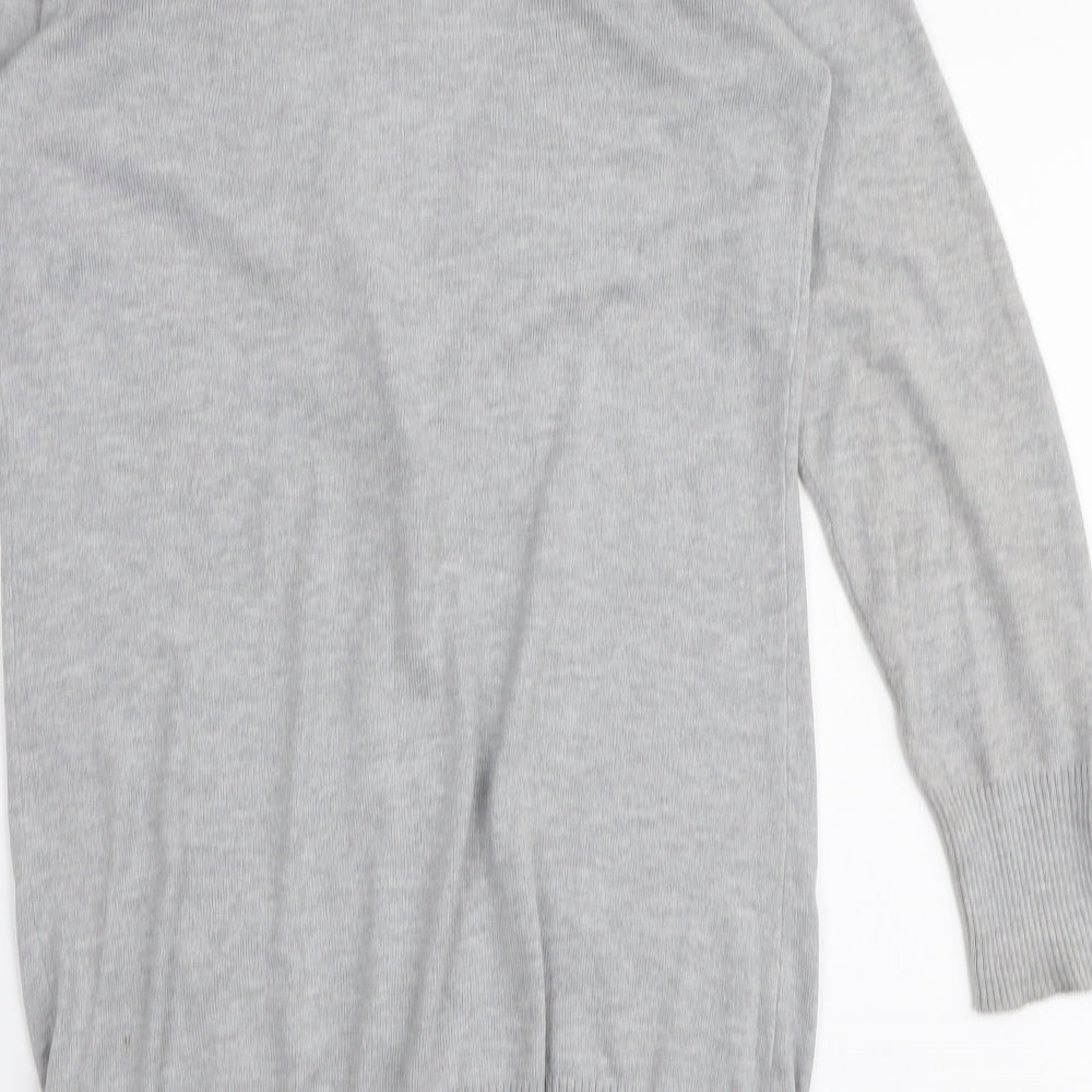 F&F Womens Grey V-Neck  Polyester Cardigan Jumper Size 12