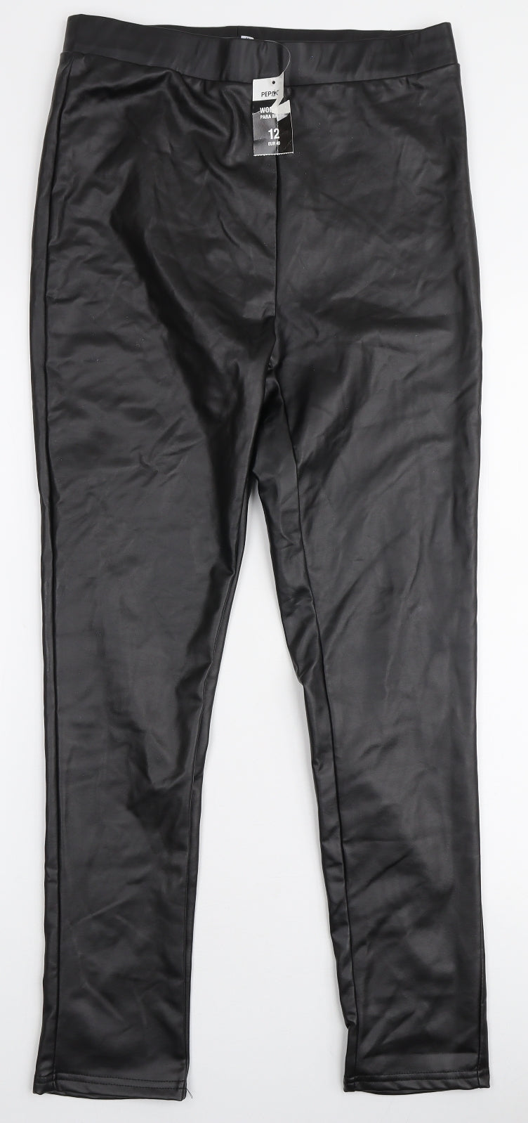Pep & Co Womens Black  Polyester Jegging Leggings Size 12 L28 in