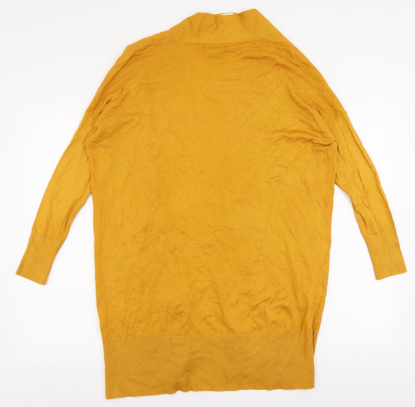 Primark Womens Yellow V-Neck  Polyester Cardigan Jumper Size XS