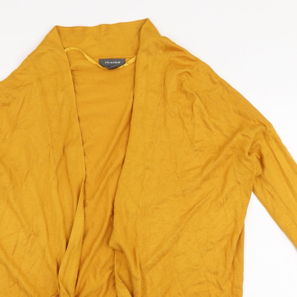 Primark Womens Yellow V-Neck  Polyester Cardigan Jumper Size XS